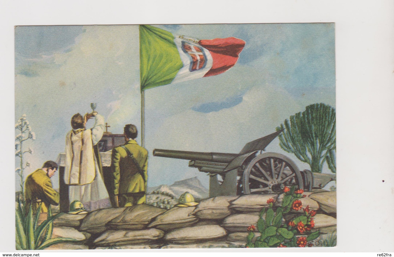 Africa Orientale , Messa Al Campo , Illustrata Da D'Ercoli - F.G. - Anni '1920/'1930 - Altre Guerre