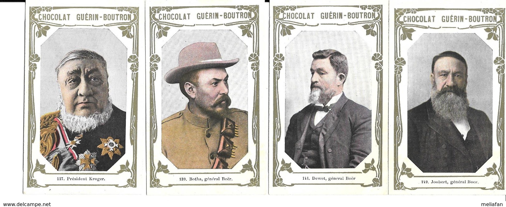 BX30 - GUERIN BOUTRON CARDS - PRESIDENT KRUGER - LOUIS BOTHA - PIET JOUBERT - CHRISTIAAN DE WET - Guerin Boutron