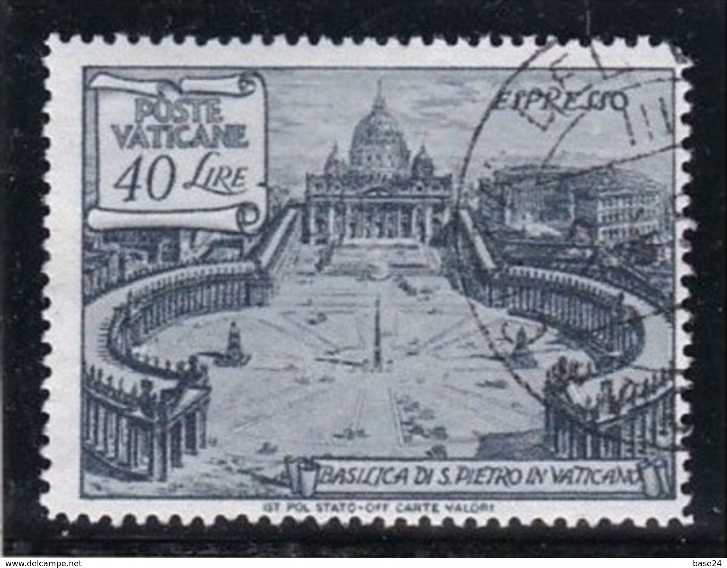 1949 Vaticano Vatican BASILICHE ROMANE 40L Espresso Usato USED Express - Exprès