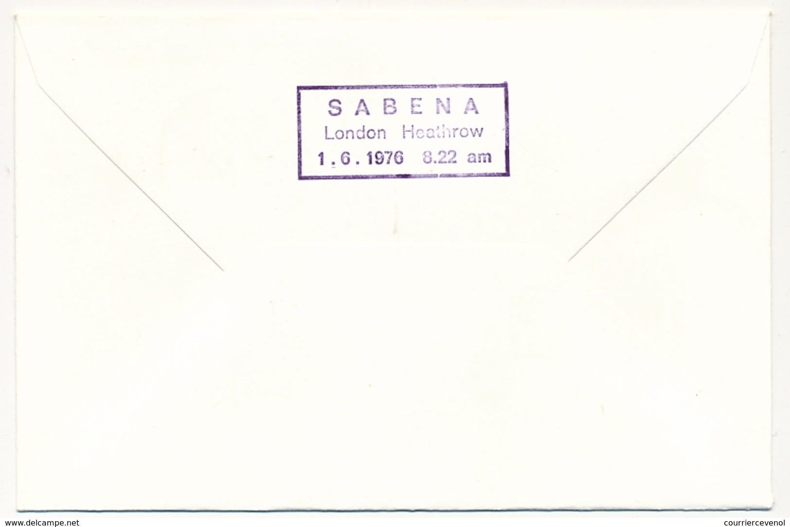 BELGIQUE - Enveloppe Premier Vol LIEGE / LONDRES Par SABENA - 1/6/1976 - Altri & Non Classificati