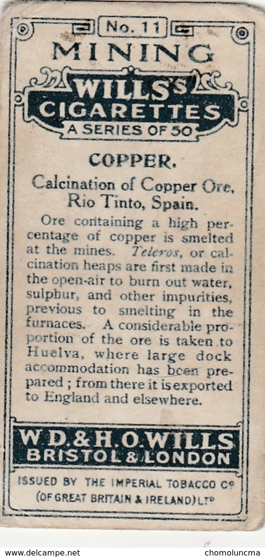 Kupfer Copper Ore Minerai De Cuivre Mine Cobre Rame Rio Tinto Minas Spain Corta Atalaya Cigarettes - Wills