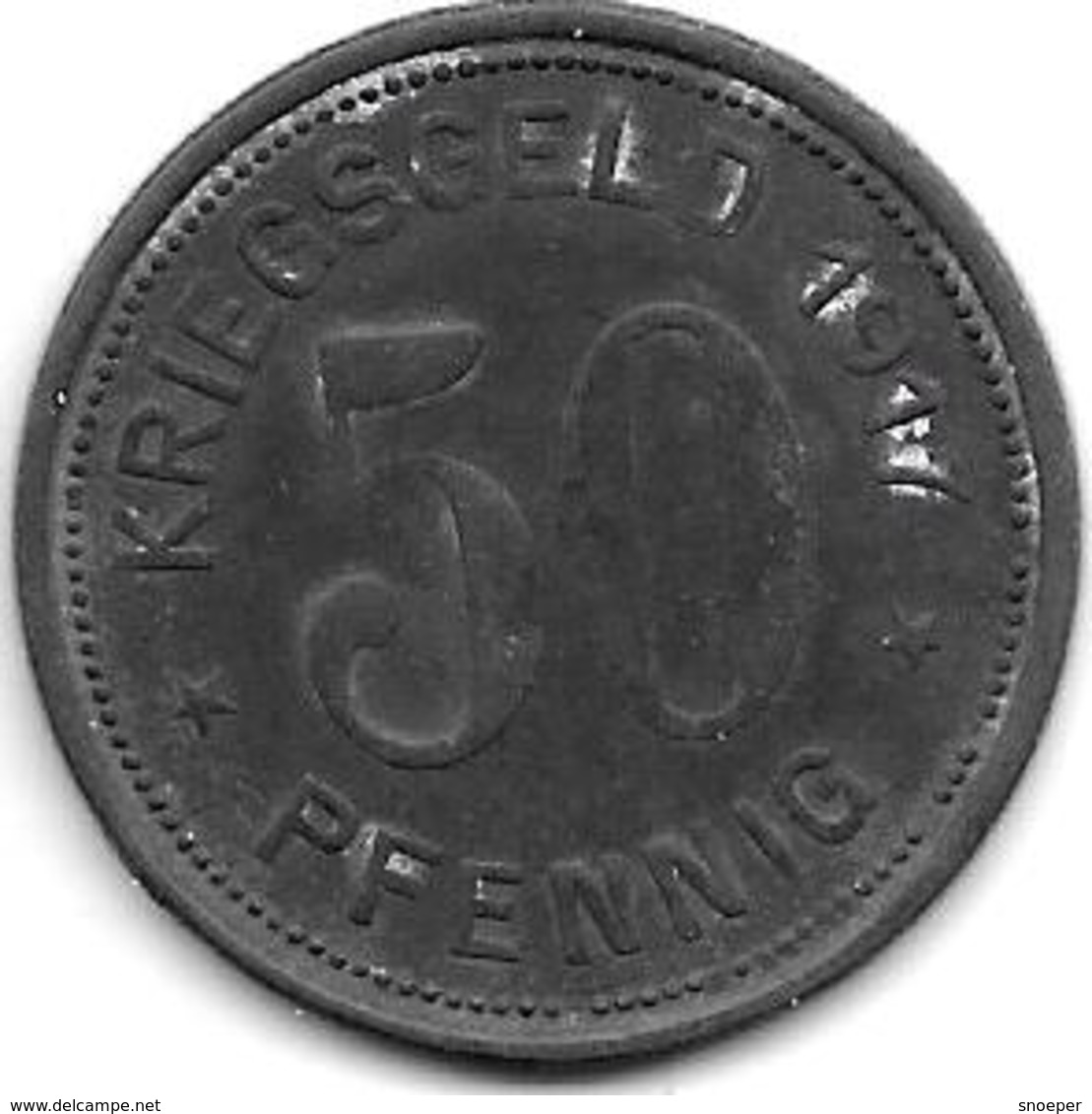 *notgeld Grafrath  50 Pfennig  1917  Zn   5094.1/ F 168.1d WZ 12 MM  T UND - 0,8 MM - Other & Unclassified