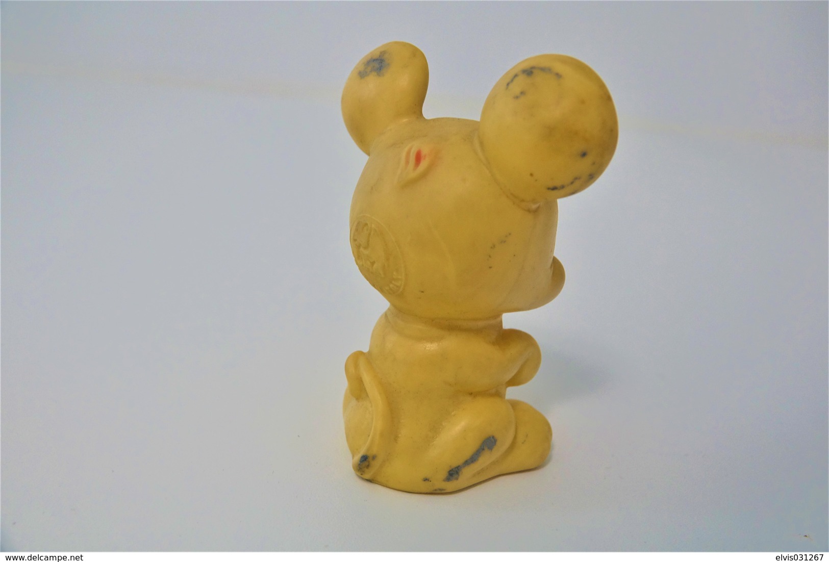 PIEPER POUET SQUEAKY: LEDRAPLASTIC MOUSE MUIS SOURIS  - L=11  - ***  - M DEP ELEPHANT ITALY  - Rubber - Vinyl - 1960's - Schtroumpfs