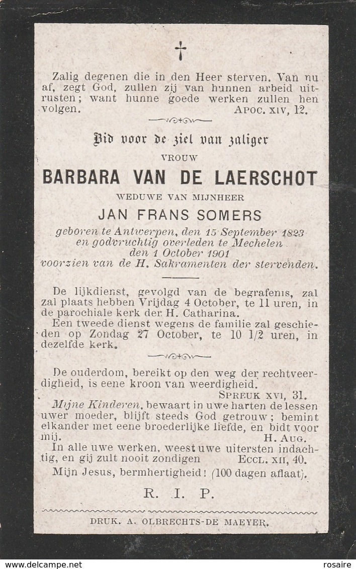 Barbara Van De Laerschot-antwerpen 1823-mechelen 1901 - Devotion Images