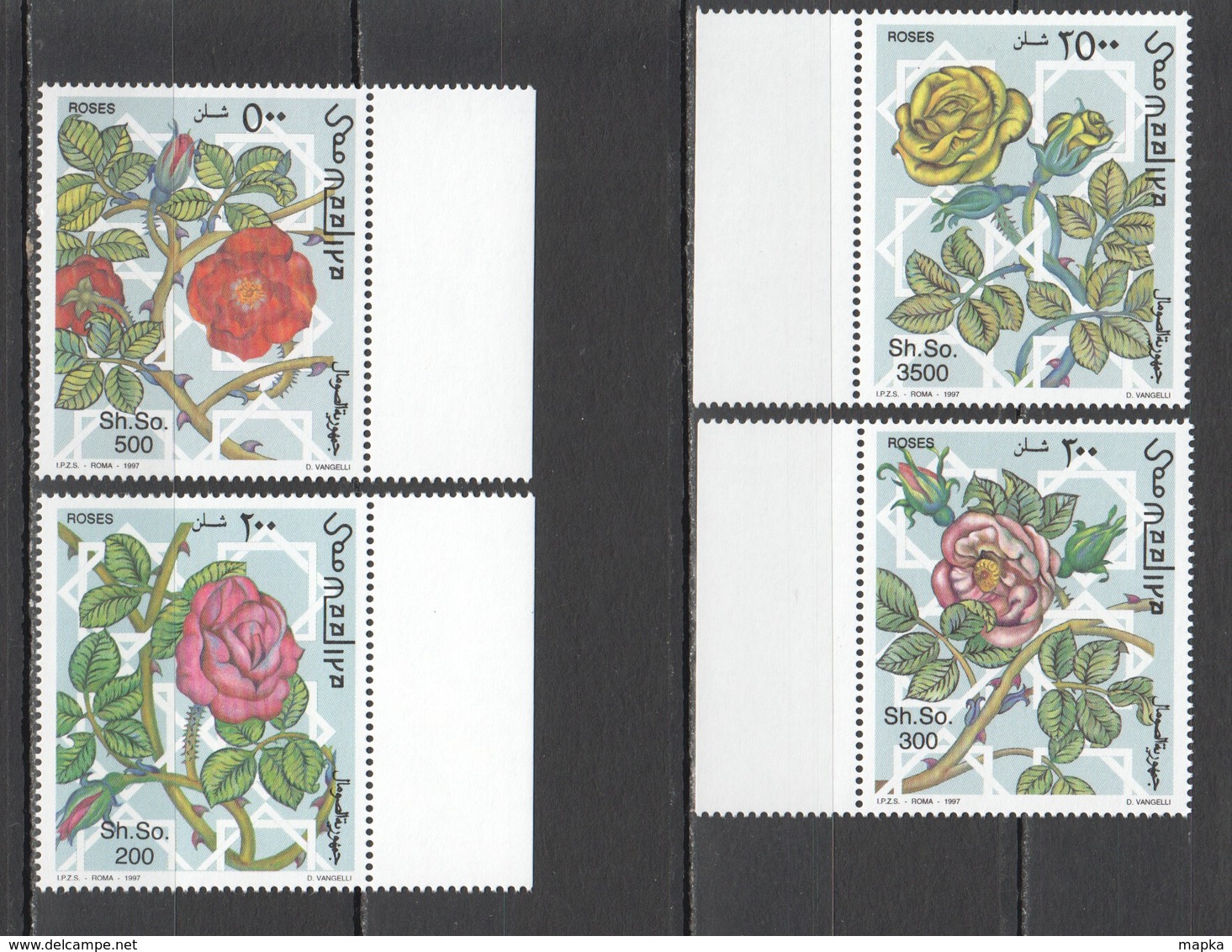 S1115 1997 SOOMAALIYA FLORA FLOWERS ROSES MICHEL 20 EURO 1SET MNH - Roses