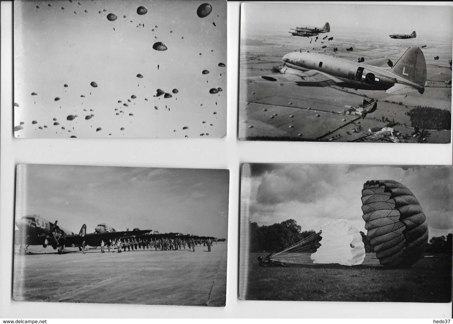 Thème Parachutisme / Aviation - Ensemble De 17 Cartes-photos - Parachutisme