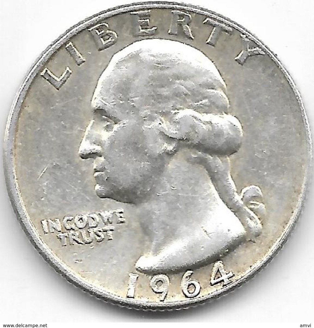 Vente Enchere Flash 24 H Mise à Prix 1 € - 5 Pièces 1/4 Quarter Dollar - Argent 1964 ( D) 1946 (D) 1964 1962 (D) 1943 (D - 1932-1998: Washington