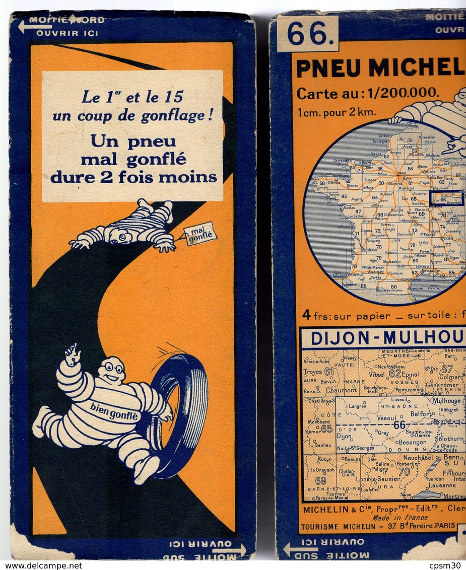 Carte Géographique MICHELIN - N° 066 DIJON - MULHOUSE N° 3029-5.212 - Cartes Routières