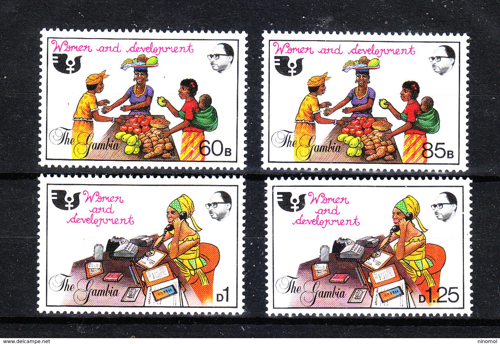 Gambia   -  1985. Donne Emancipazione: Fruttivendole, Segretarie. Women Emancipation: Greengrocers, Secretaries. MNH - Altri & Non Classificati