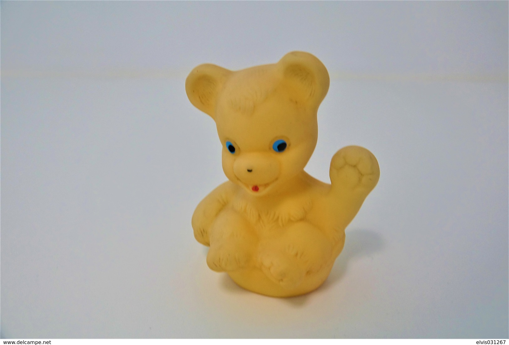 PIEPER POUET SQUEAKY: RUBBERTOYS BABY BEAR IN BATH BEER OURS  - L=12 - ITALY - Rubber - Vinyl -1960's - Schtroumpfs