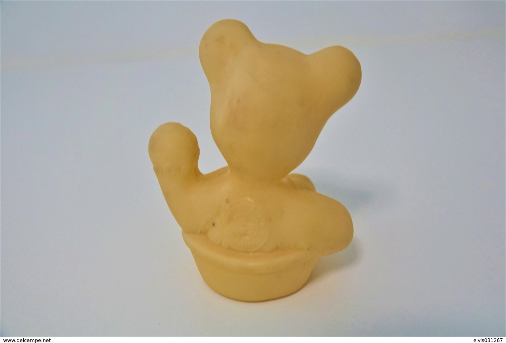 PIEPER POUET SQUEAKY: RUBBERTOYS BABY BEAR IN BATH BEER OURS  - L=12 - ITALY - Rubber - Vinyl -1960's - Schtroumpfs