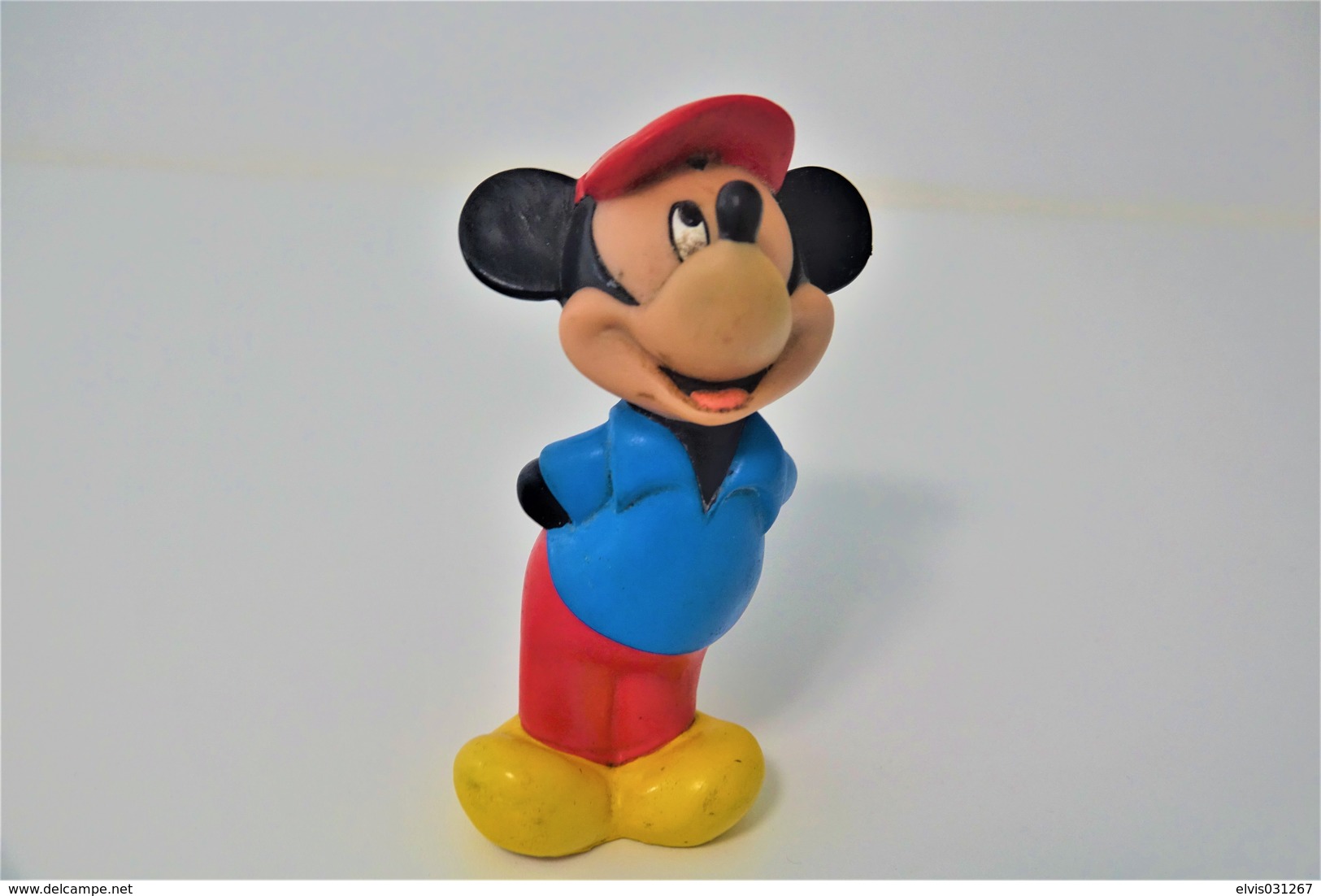 PIEPER POUET SQUEAKY: WALT DISNEY MICKEY MOUSE  - L=14 - Rubber - Vinyl -1980's - Schtroumpfs