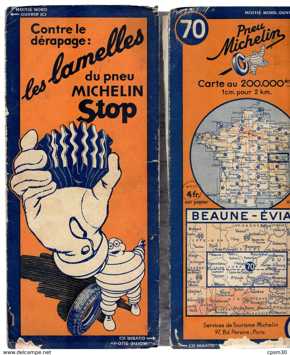 Carte Géographique MICHELIN - N° 070 BEAUNE - EVIAN N° 1012-3527 - Cartes Routières