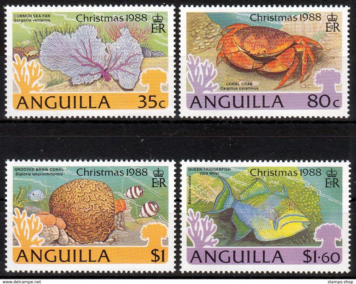 Anguilla MiNr. 791/94 ** Weihnachten, Fische, Meerestiere - Anguilla (1968-...)