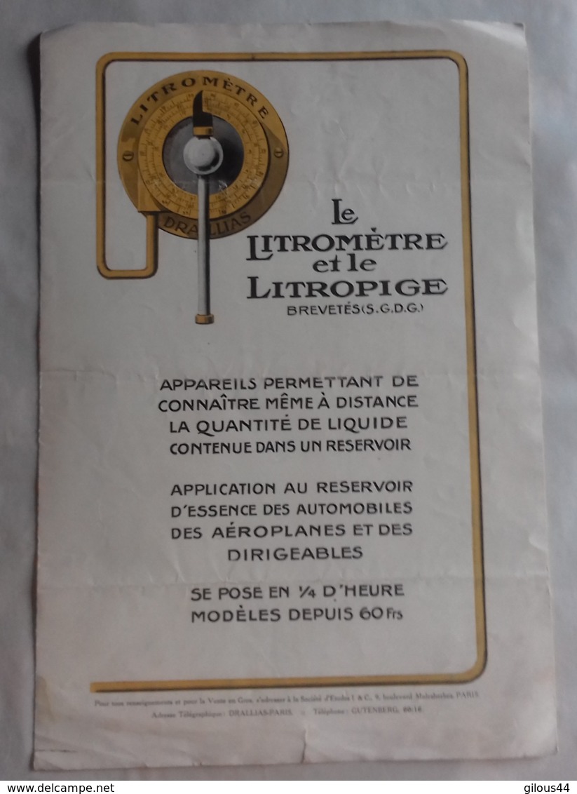 Brochure Publicitaire Litromètre (Jauge) 1910 Environ - KFZ