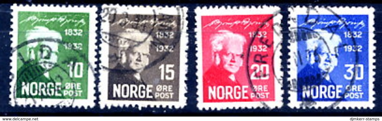 NORWAY 1932 Bjørnson Centenary Used.  Michel 163-66 - Gebruikt