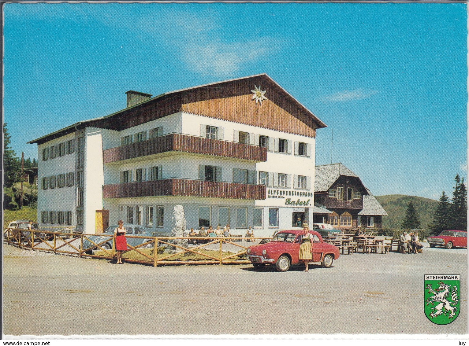 Alpenvereinshaus GABERL,  Stubalpe Mit  Auto Renault Dauphine Gordini   1970 - 1980 - Voitsberg