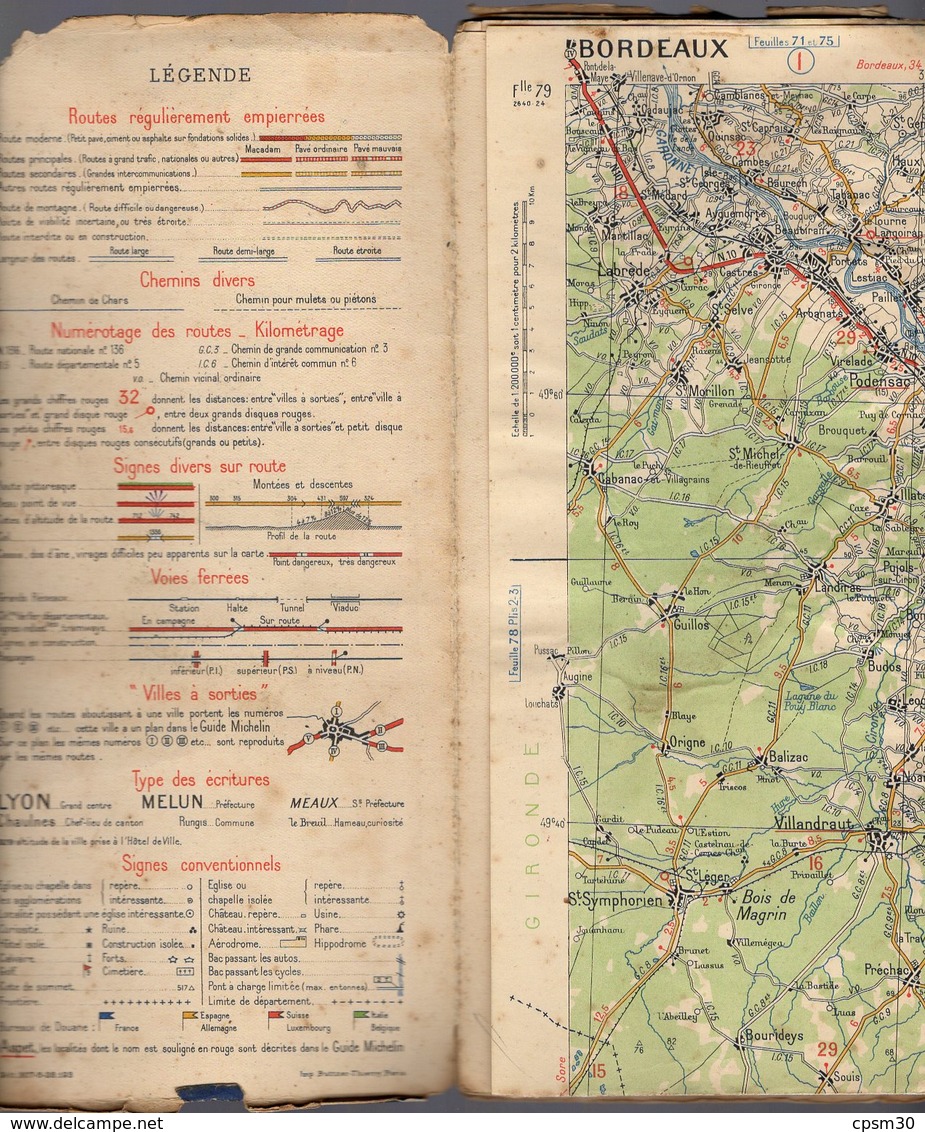 Carte Géographique MICHELIN - N° 079 BORDEAUX - MONTAUBAN N ° 2640-24 - Cartes Routières