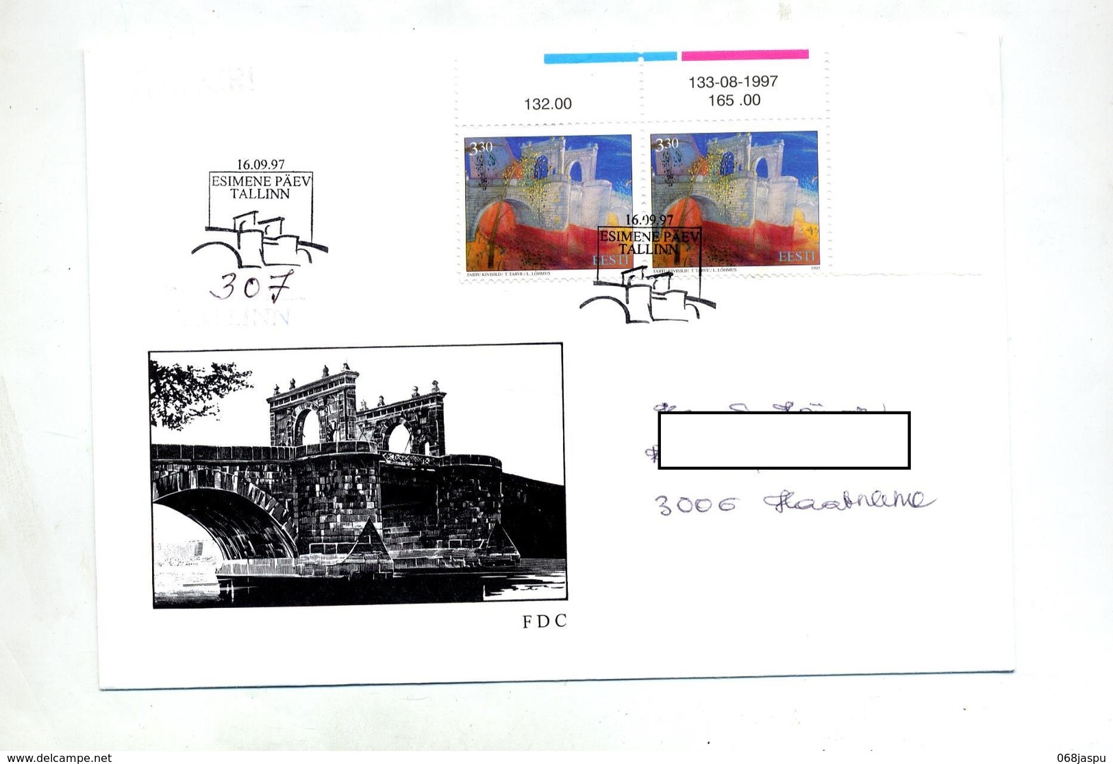 Lettre Fdc 1997 Pont - Estonie