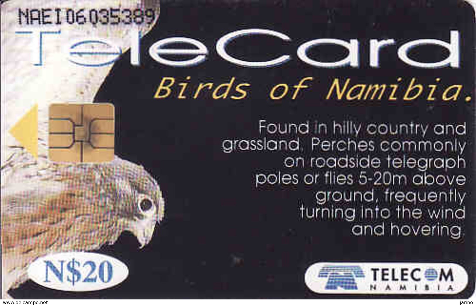 Namibia Chip N$ 20, Birds Of Namibia, Used - Namibie