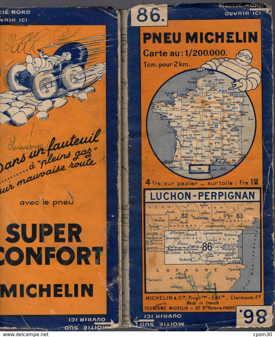 Carte Géographique MICHELIN - N° 086 - LUCHON-PERPIGNAN - N° 3215.5-71 - Cartes Routières