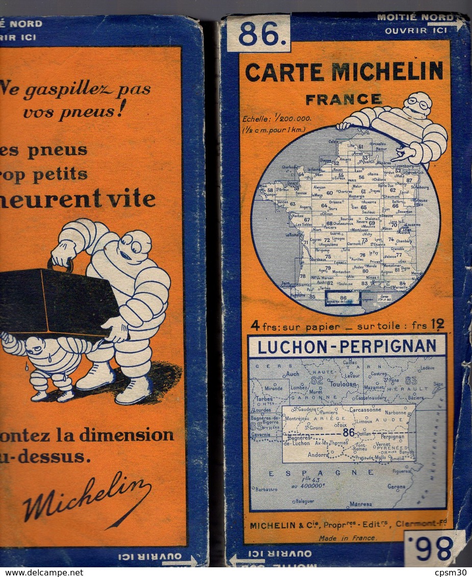 Carte Géographique MICHELIN - N° 086 LUCHON - PERPIGNAN - N° 2916-4S2 - Cartes Routières