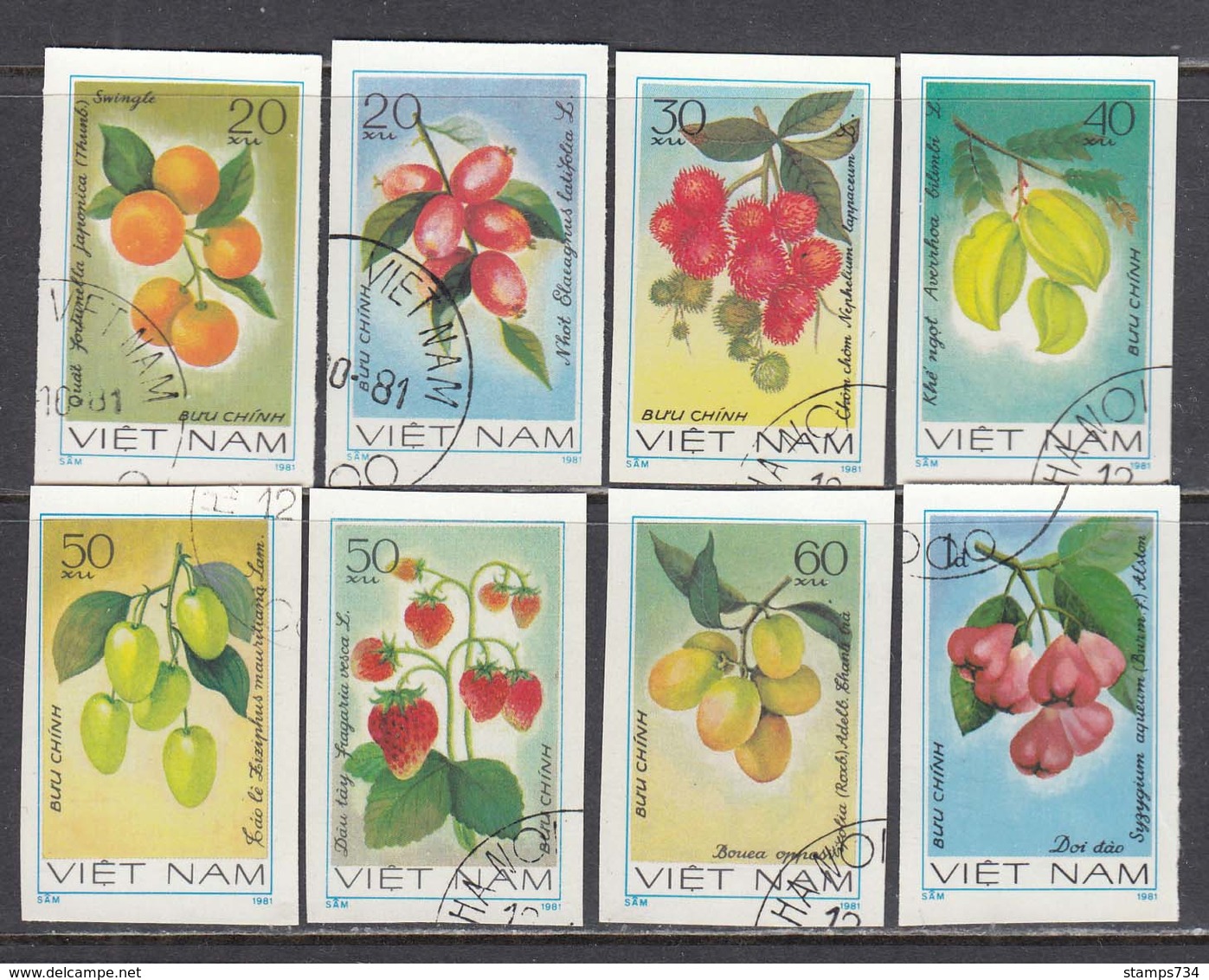 Vietnam 1981 - Fruits - Imperforated, Canceled - Vietnam