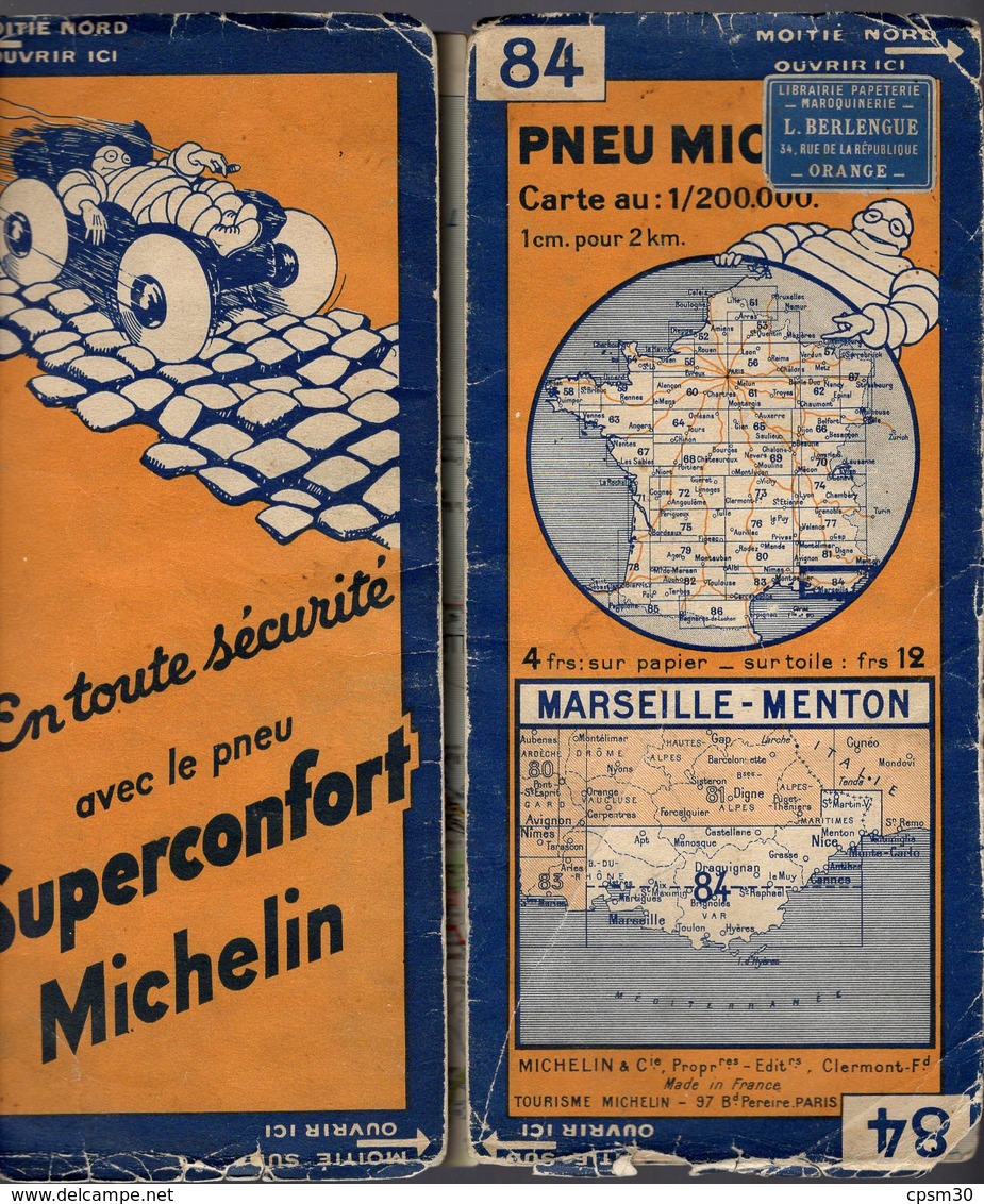 Carte Géographique MICHELIN - N° 084 MARSEILLE - MENTON N° 3340-101 - Roadmaps
