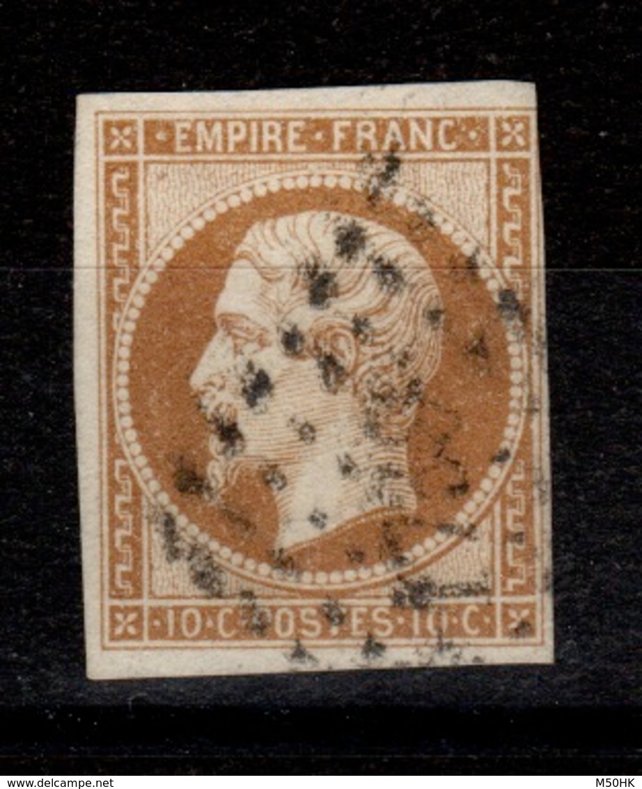 YV 13B Oblitere , 4 Marges (tout Juste Au Filet Au Nord Est) , Pas Aminci - Cote 35 Euros - 1853-1860 Napoléon III