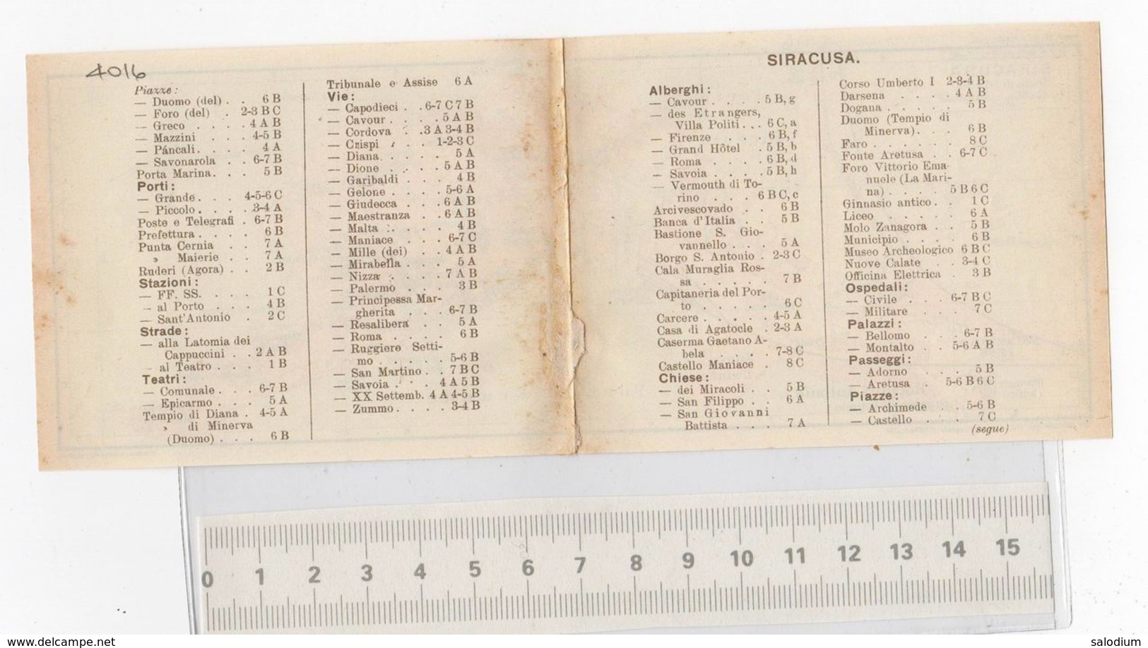 1910 - SIRACUSA  - SICILIA  - Mappa Cartina - Altri & Non Classificati