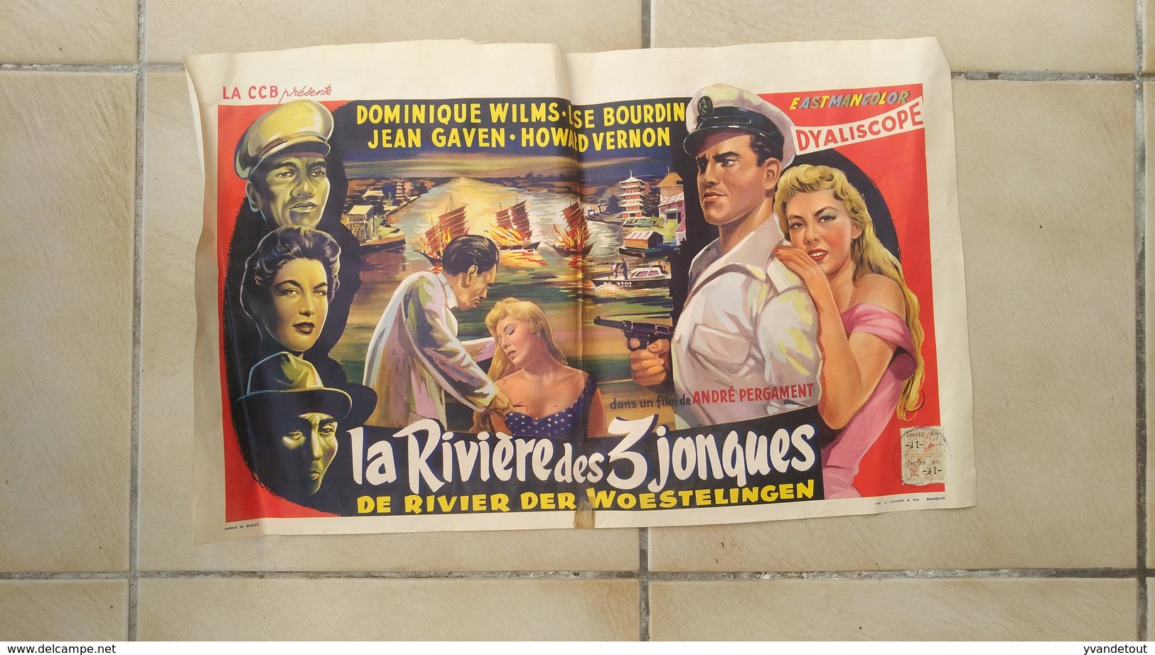 Affiche Cinéma Originale. La Rivière Des 3 Jonques. Dominique Wilms, Bourdin, Gaven Howard Vernon - Posters