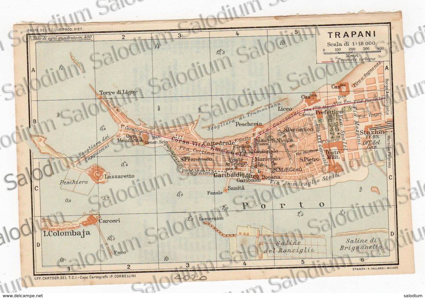 1910 - TRAPANI  - SICILIA  - Mappa Cartina - Altri & Non Classificati