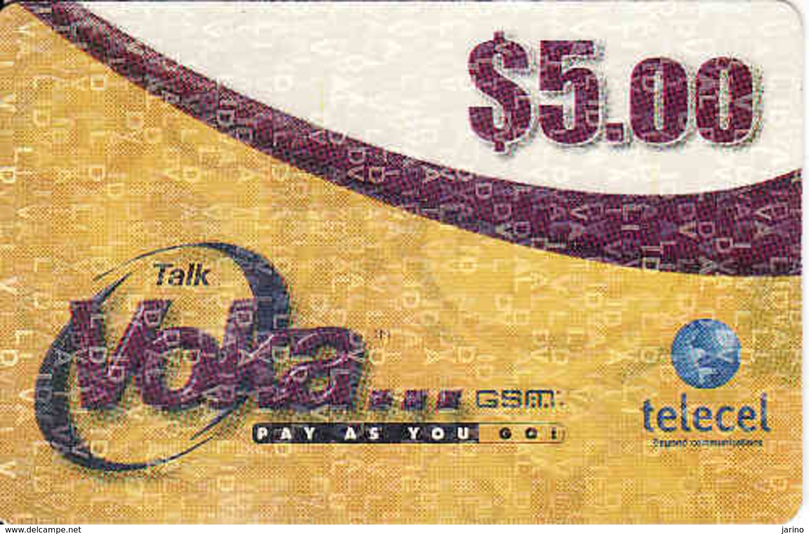 Zambia, Voka $5, Telecel, Used - Zambie