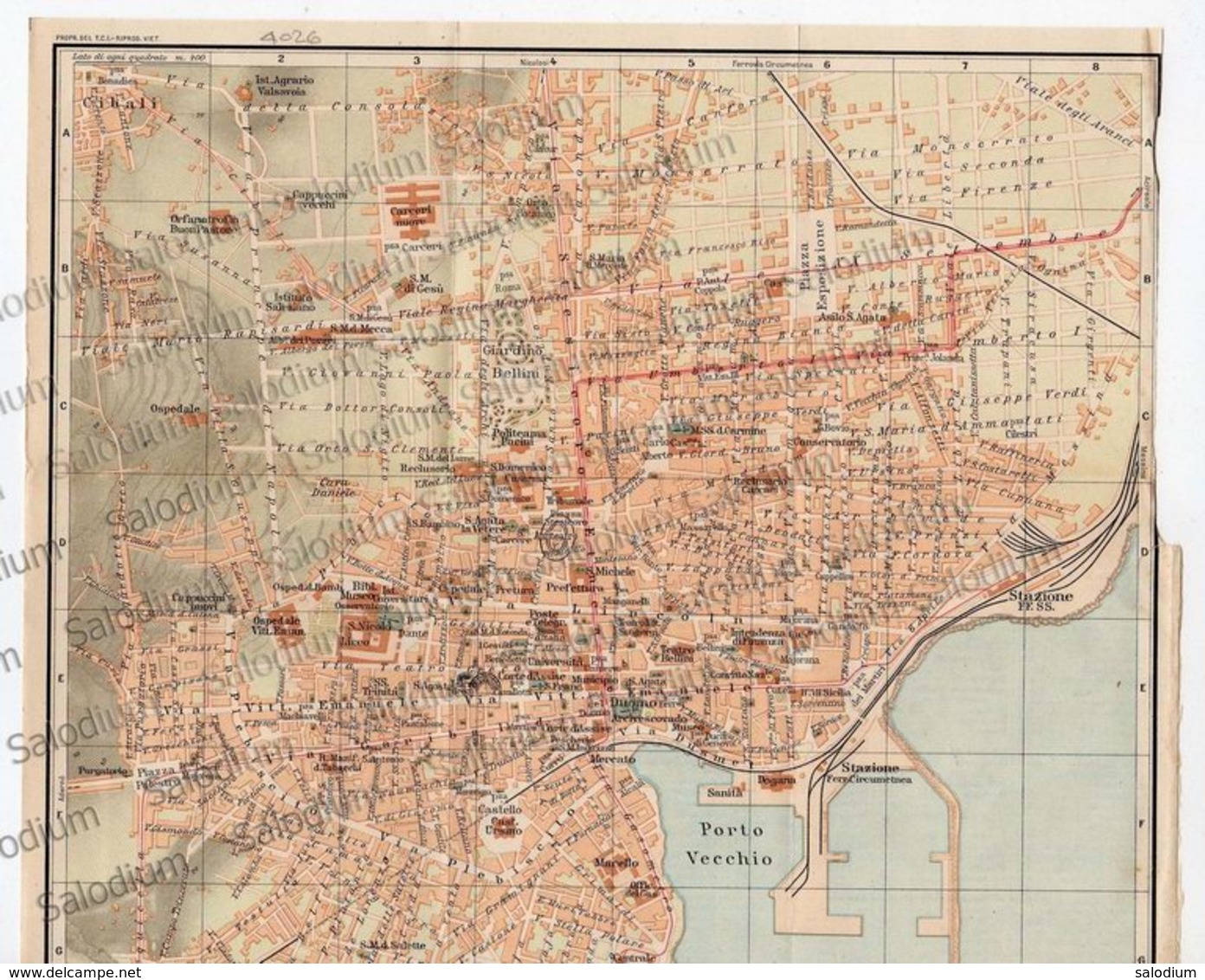 CATANIA - SICILIA  - Mappa Cartina - Altri & Non Classificati