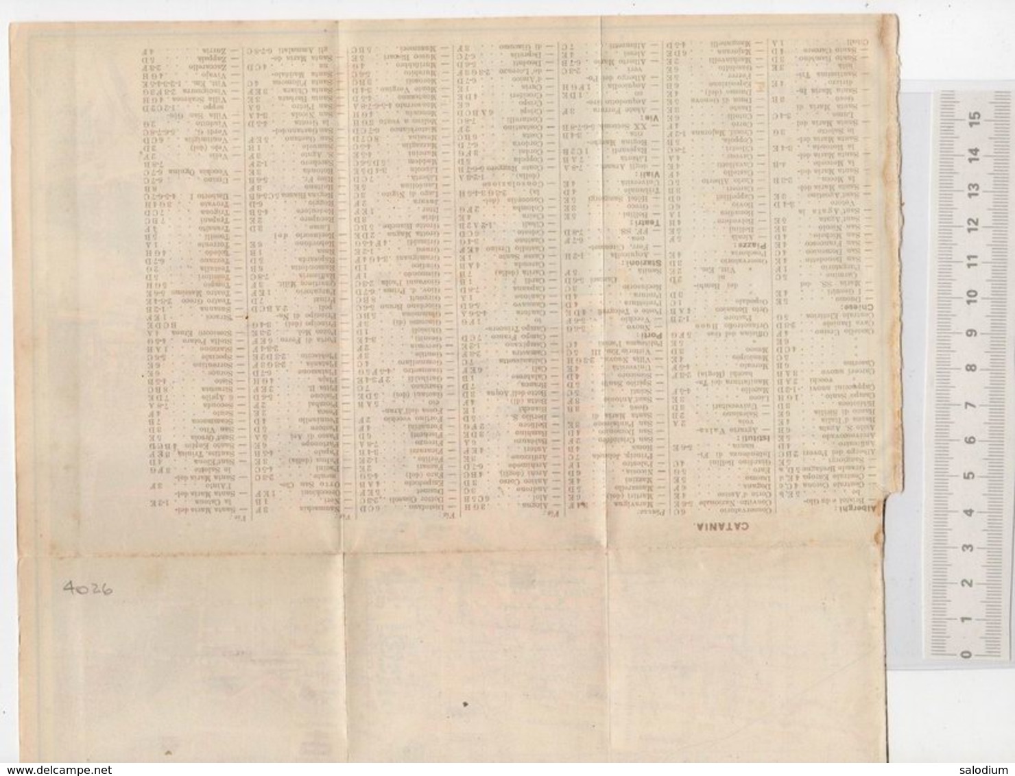 CATANIA - SICILIA  - Mappa Cartina - Altri & Non Classificati