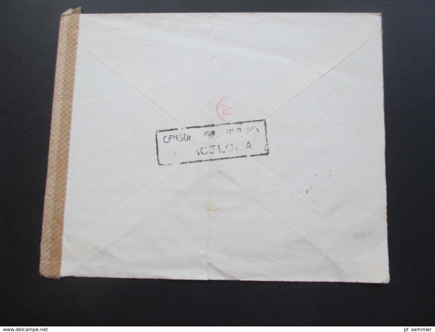 Spanien 1943 Luftpostbrief Barcelona - Berlin Mit Spanischer Zensur Und OKW Zensur Censura Barcelona Mehrfachzensur - Briefe U. Dokumente