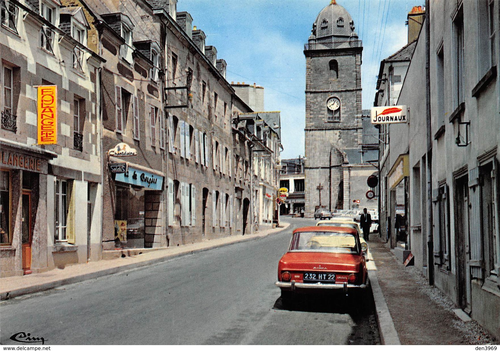 LOUDEAC - Rue De Pontivy - Automobile Simca - Boulangerie - Chantelaine - Journaux - Eglise - Loudéac