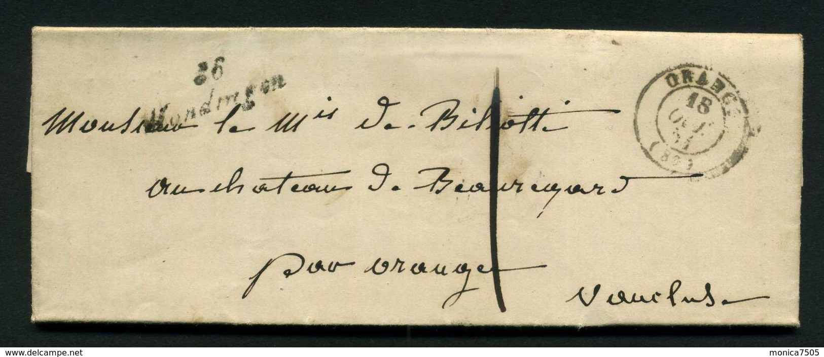 LETTRE  DE  MONDRAGON  CAD  DU  18  JUILLET  18??   POUR  ORANGE . - 1849-1876: Période Classique