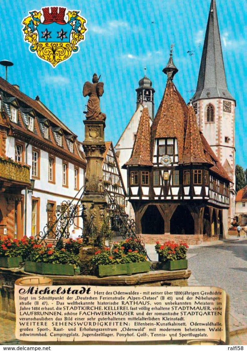 1 AK Germany / Hessen * Chronikkarte Von Michelstadt Mit Wappen * - Michelstadt