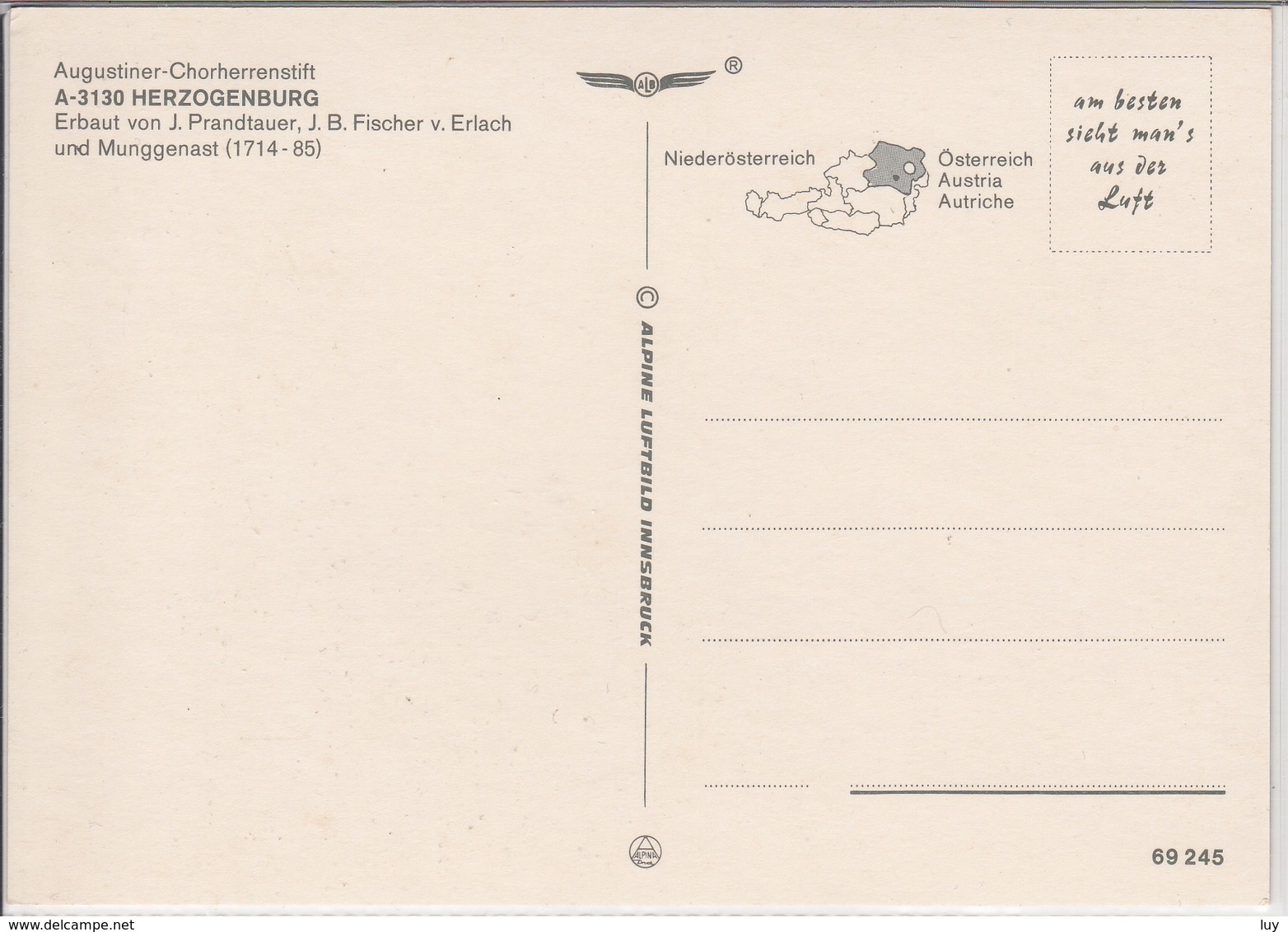 HERZOGENBURG Augustiner Chorherrenstift  Luftbild Flugaufnahme    1970 - 1980 - Herzogenburg