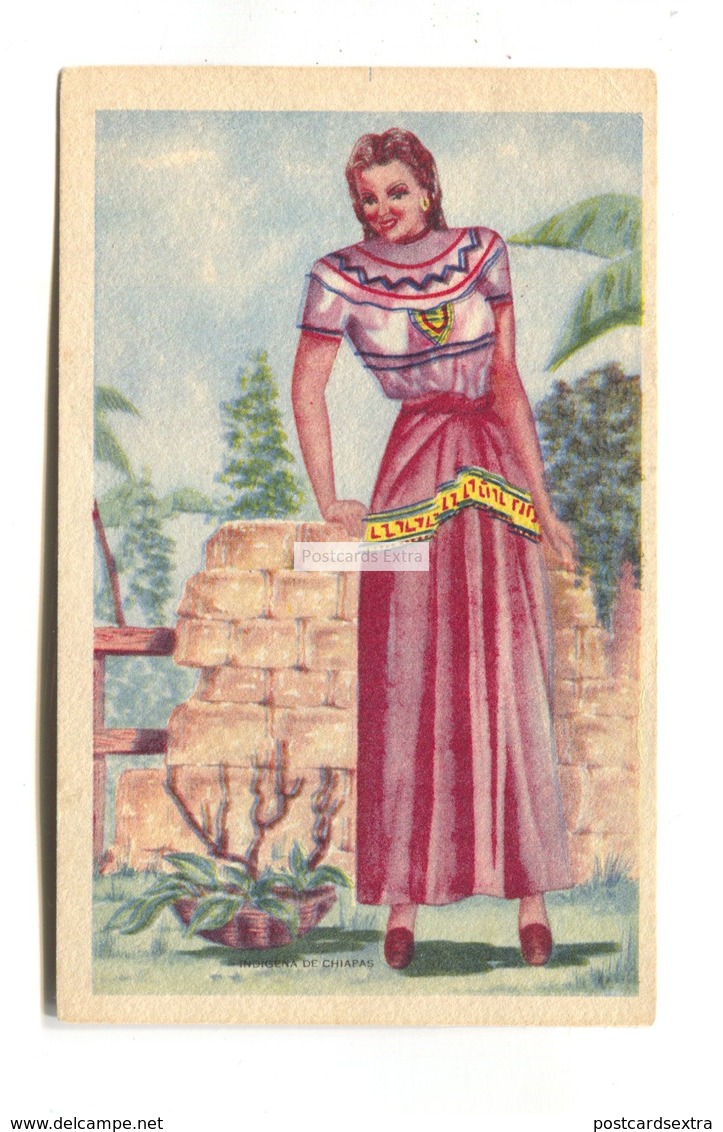 Telas De Mexico, Mexico City - Fabric Manufacturers - Old Postcard Featuring Chiapas Woman - Mexique