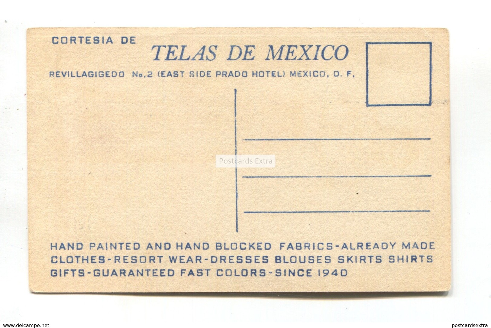 Telas De Mexico, Mexico City - Fabric Manufacturers - Old Postcard Featuring Chiapas Woman - Mexico