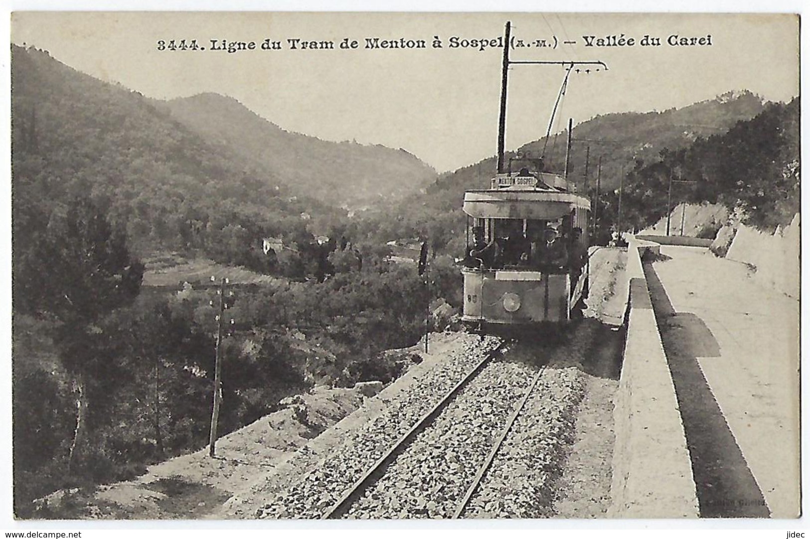 CPA 06 Alpes Maritimes Rare Ligne De Tram Tramway De Menton à Sospel Vallée De Carei Gorbio Castillon Castellar Peille - Menton