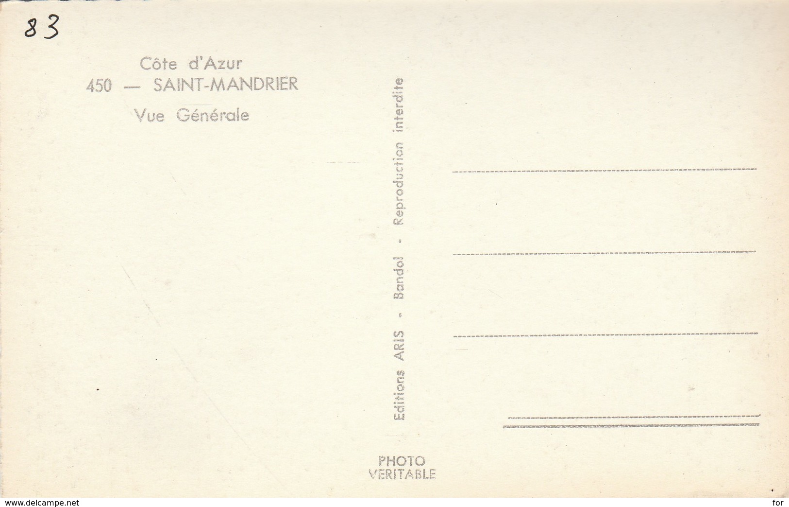 Var : SAINT-MANDRIER : Vue Générale ( C.p.s.m. - Photo Vérit. ) - Saint-Mandrier-sur-Mer