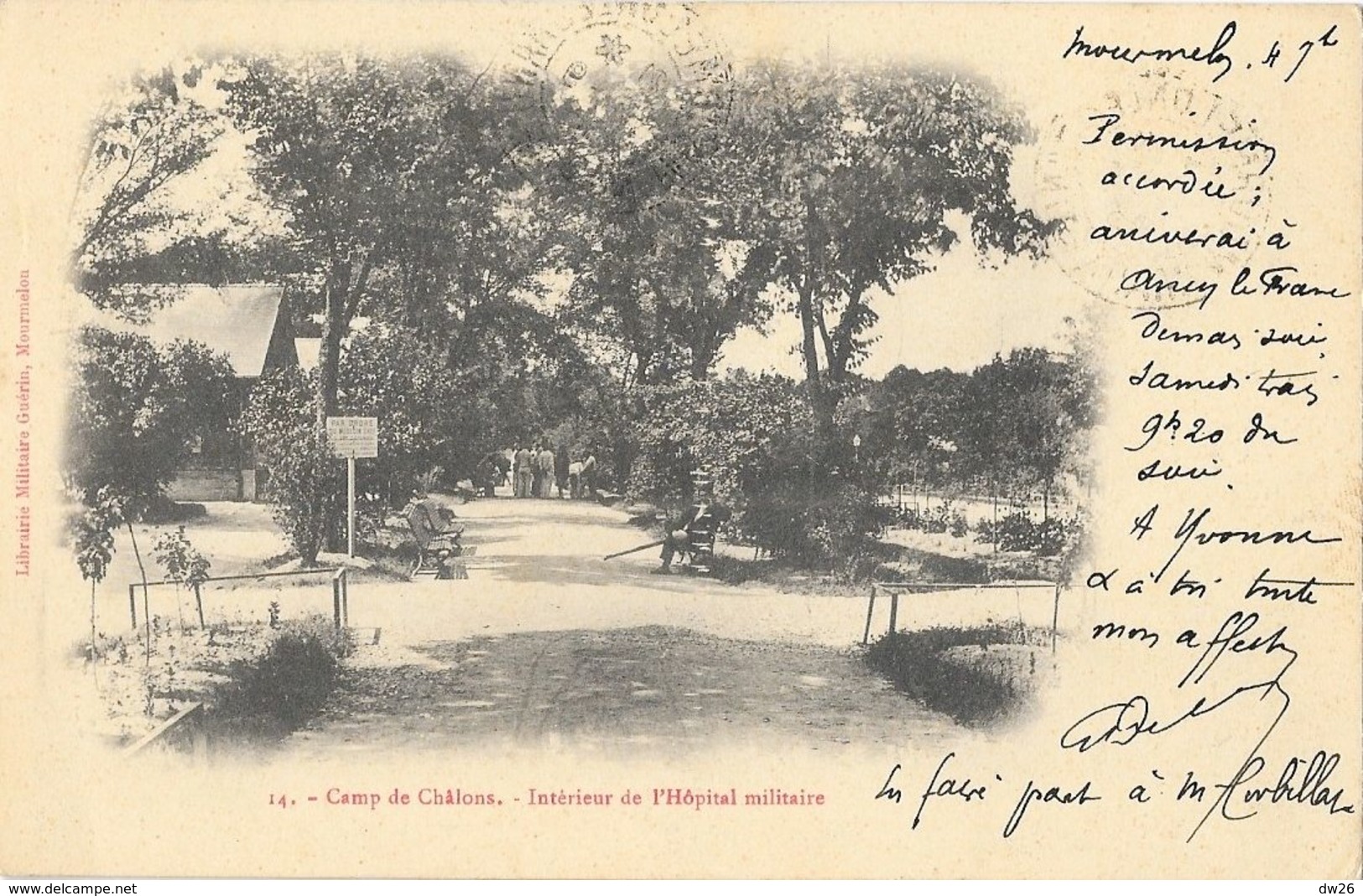 Camp De Chalons - Intérieur De L'Hôpital Militaire - Librairie Militaire Guérin - Carte N° 14 Dos Simple 1903 - Barracks