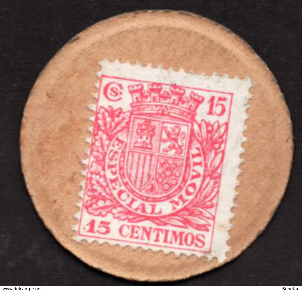 Spanish Civil War Money Stamp 15 Centimos Especial Movil -  Monedas De Necesidad