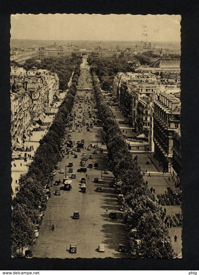 " PARIS -  AVENUE DES CHAMPS-ELYSEES " CACHET POSTAL PARIS 3/01/1939 - TIMBRE N° 356 DE 1937 YVERT ET TELLIER - BON ETAT - Champs-Elysées