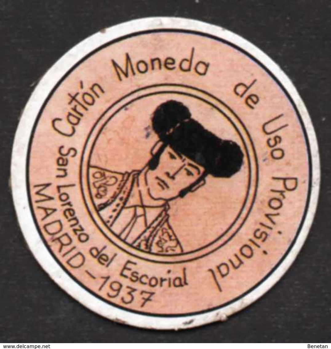 Spanish Civil War Money Stamp 45 Centimos Republica Española Madrid 1937 -  Monedas De Necesidad