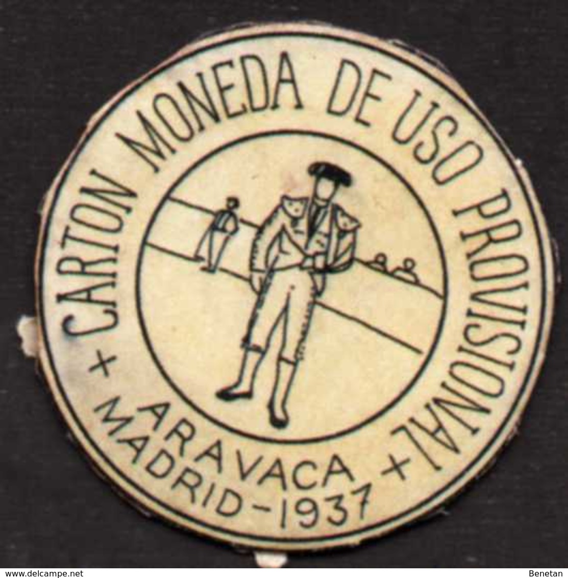 Spanish Civil War Money Stamp 10 Centimos Republica Española Aravaca Madrid 1937 -  Monedas De Necesidad