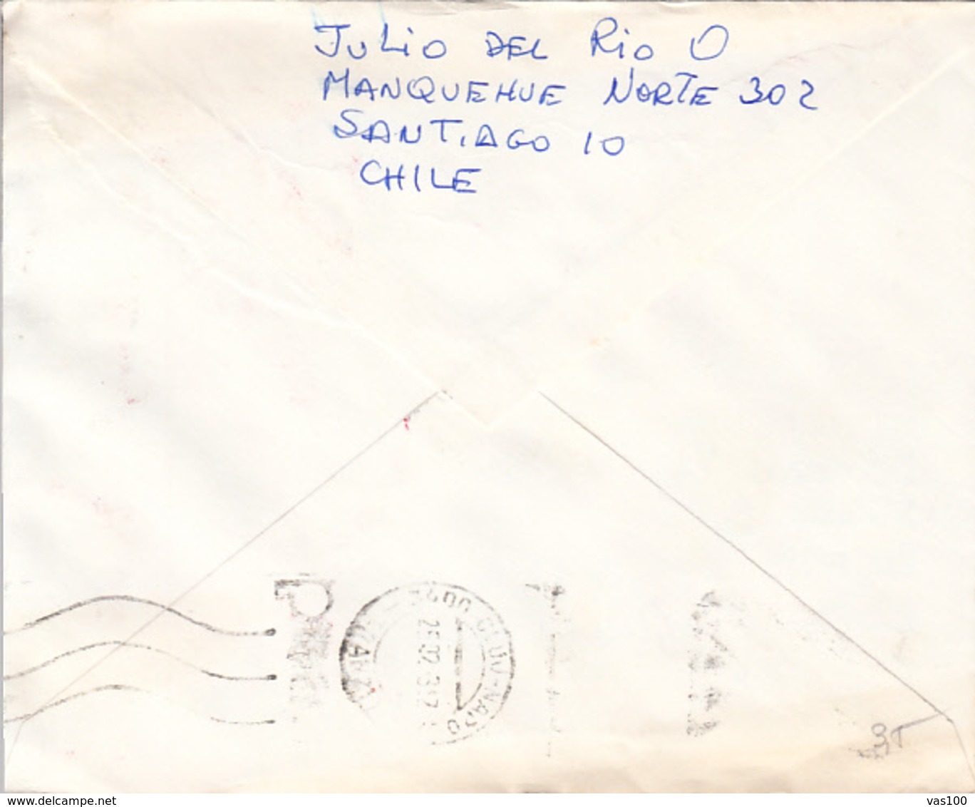 TELECOM, PLANE, POPE, POPULATION, STAMPS ON COVER, 1993, CHILE - Chile